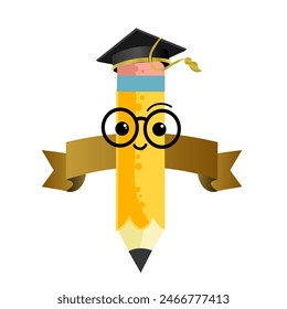 pencil in a graduate cap	