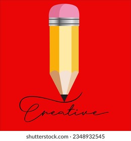 Pencil graphic design poster, vector illustration