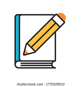 pencil graphite and book supply fill style icon vector illustration design