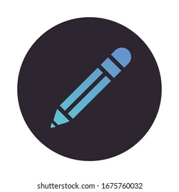pencil graphite supply block style icon vector illustration design