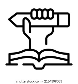 Pencil in hand, doodle icon of learning power

