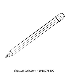 pencil hand draw icon isolated on white background. Vector