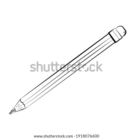 pencil hand draw icon isolated on white background. Vector