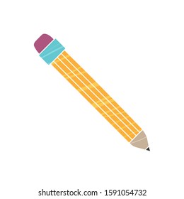 Pencil Hand drawn design vector with color textures. unique elements and icons