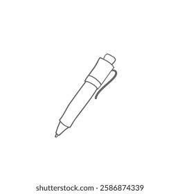 Pencil hand drawn outline vector illustration, ballpoint icon