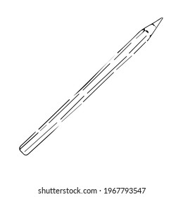 Pencil hand drawn skecth. Isolated on white background.