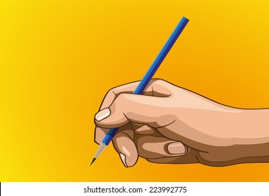 pencil in hands