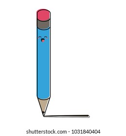 pencil happy cartoon character icon image