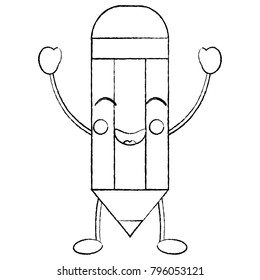 pencil happy   school supplies kawaii icon image 