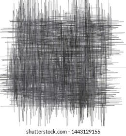 Pencil Hatching Texture with Intersecting Straight Lines, Notebook Hand Drawn Criss Cross Effect, Grunge Doodles Scribble Chaotic Thin Crossing Lines, Ink Sketch, Cross-Hatching, Scratched Grid