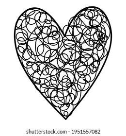Pencil heart icon. Hand drawn and outline illustration of Pencil heart vector icon for web design