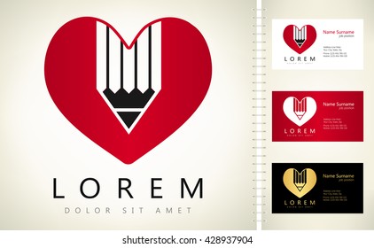 Pencil and heart logo