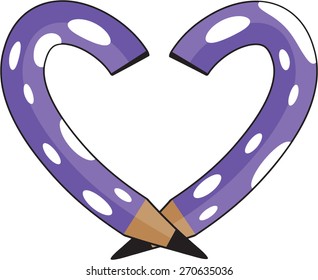 pencil in a heart shape