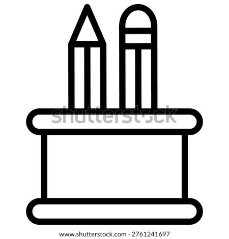Pencil Holder Icon Element For Design