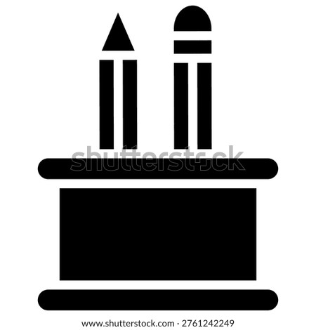Pencil Holder Icon Element For Design