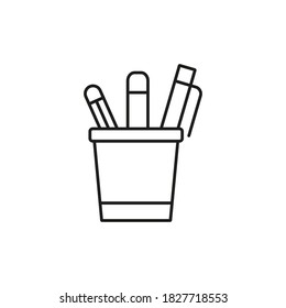 Pencil Holder Icon Element Of School Icon For Mobile Concept And Web App. Thin Line Pencil Holder Icon Can Be Used For Web And Mobile. Premium Icon On White Background