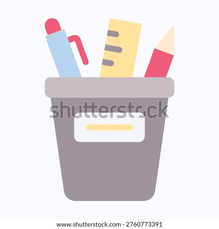 Pencil Holder Icon, Flat style vector icon, 