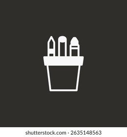 Pencil holder icon logo flat vector design