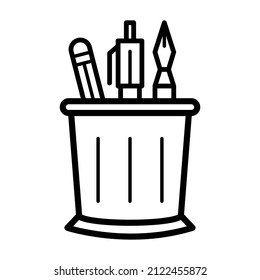 Pencil holder icon in trendy vector design illustration