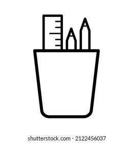 Pencil holder icon in trendy vector design illustration