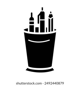 Pencil holder icon vector design illustration