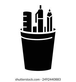 Pencil holder icon vector design illustration
