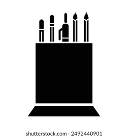 Pencil holder icon vector design illustration