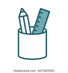 Plantilla de diseño de Vector del icono del sostenedor del lápiz simple y limpio