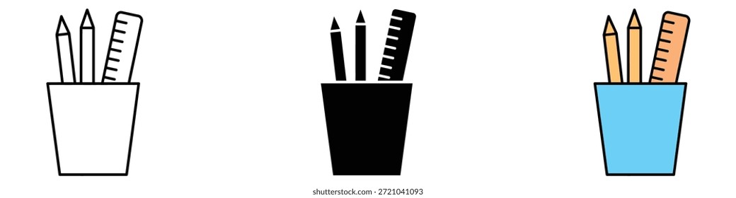 Icono de sostenedor de lápiz Vector. Símbolo de útiles escolares. Ilustración vectorial.