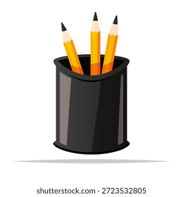 Sostenedor de lápiz con lápices Vector aislado ilustración