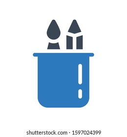 pencil holder vector glyph color icon 