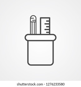 Pencil holder vector icon sign symbol