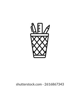 Pencil Holder vector line icon icons design