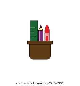 pencil holder vector type icon