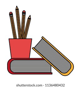 pencil holders with books