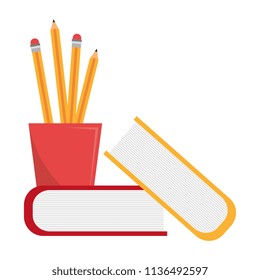 pencil holders with books