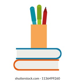 pencil holders with books