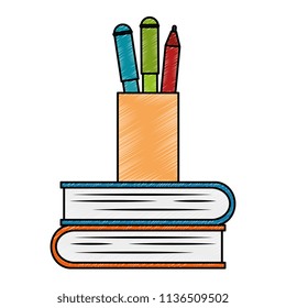 pencil holders with books