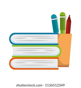 pencil holders with books