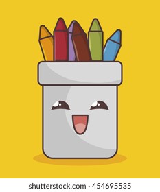 pencil holders funny character isolated icon design, vector illustration  graphic 