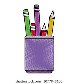 pencil holders isolated icon