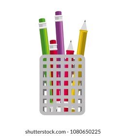 pencil holders isolated icon