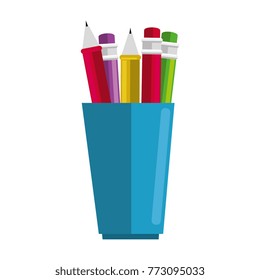 pencil holders isolated icon