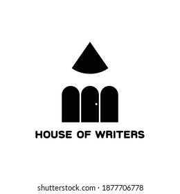 vector del logotipo combinado de lápiz y casa