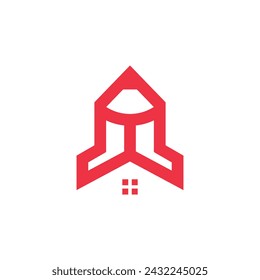 Bleistift Haus Design Element Vektor Icon Idee mit kreativem Konzept
