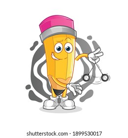 pencil hypnotizing cartoon. cartoon mascot vector