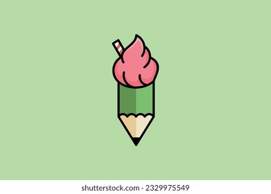 plantilla de diseño vectorial pencil icecream