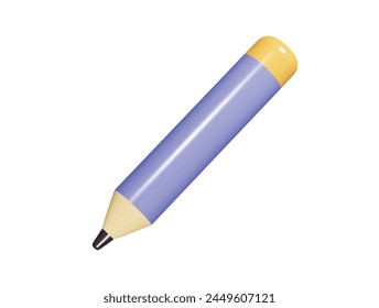  Pencil icon 3d render illustration