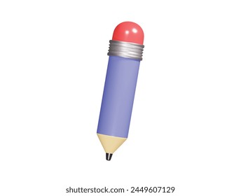  Pencil icon 3d render illustration