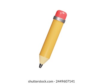  Pencil icon 3d render illustration